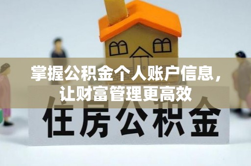 威宁掌握公积金个人账户信息，让财富管理更高效